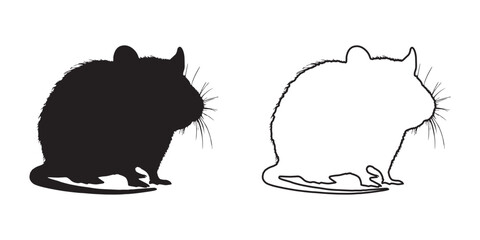 Rat Silhouette - Premium Stock Animal Illustration - Unique and Eye-Catching Rat Art - Rat Vector - Rat Icon
