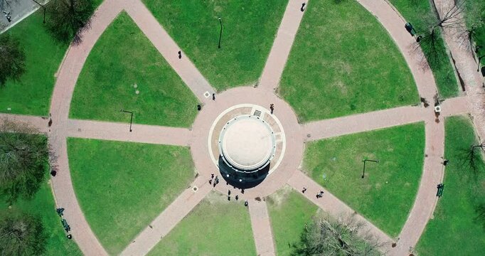Top-Down Aerial View of the Parkman Bandstand in Boston Common