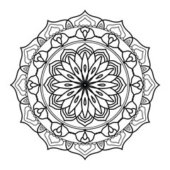 Fototapeta premium Mandala Line Drawing Design