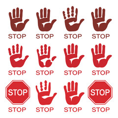 Stop Sign Hand Symbol – Warning & Prohibition Icons