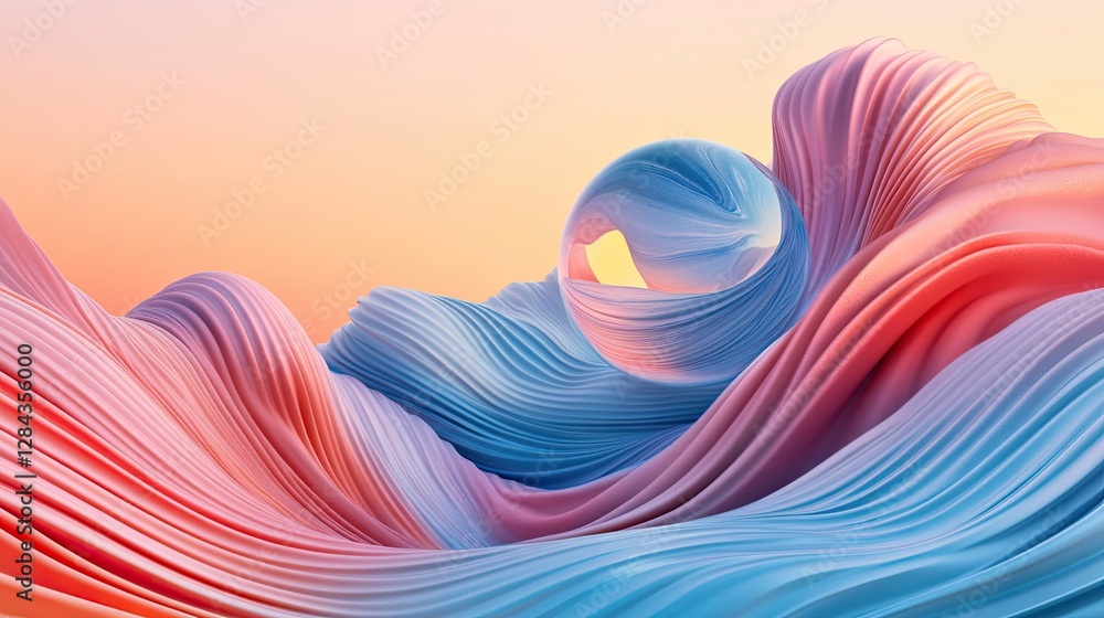 Poster abstract celestial sphere made of transparent glass with fine lines, depicted in a vibrant 3d render