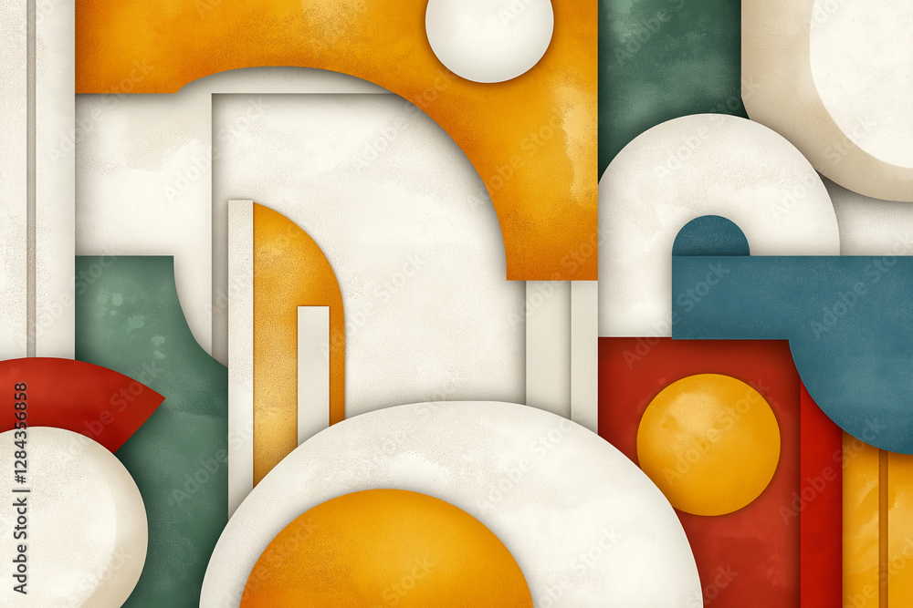Wall mural colorful abstract shapes create a dynamic background wallpaper design
