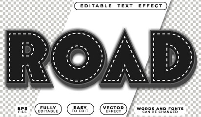 Road Drive Asphalt Black  Fully Editable Vector Text File