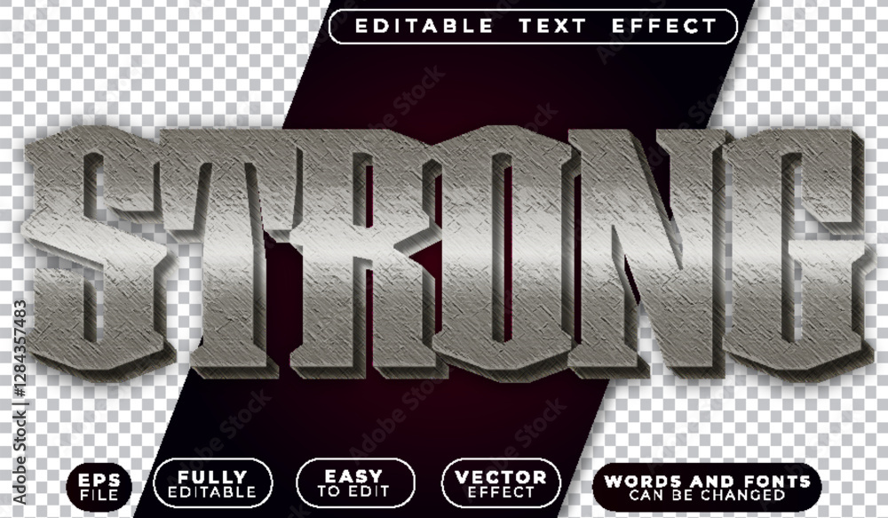 Poster strong hard heavy fully editable vector text file