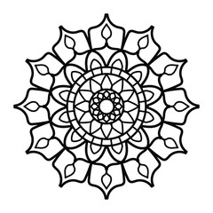 Mandala pattern or Simple Floral Ideas for Coloring book page Art on the wall Lace pattern the Tattoo wallpaper Paint shirt Stencil Design Textures.