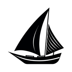 Clean Feluca Silhouette Vector Template