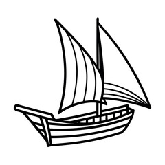 Feluca Outline Vector for Marine and Ocean Inspired Graphics