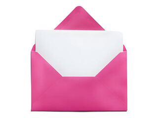 Pink Envelope on a Transparent Background