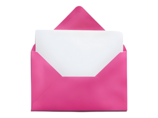 Pink Envelope on a Transparent Background