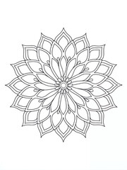 Obraz premium Mandala coloring page for adults stress relive and relaxation 