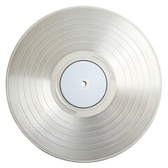 Platinum Vinyl Record on Transparent Background