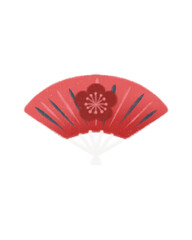 super cute Japan travel theme icons hand-drawn cultural trendy minimalist Japanese aesthetic illustration set new year traditional decoration celebration ornaments gifts handmade folding fan png