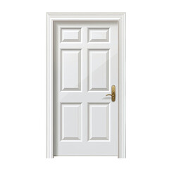 white door isolated on transparent background