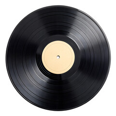 Obraz premium Black Vinyl Record on Transparent Background