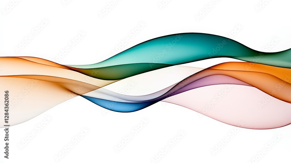 Poster abstract fluid waves of color on a white background design