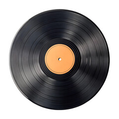 Obraz premium Black Vinyl Record on Transparent Background