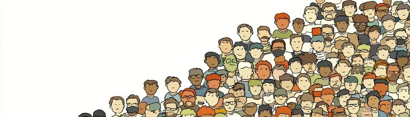 Diverse crowd gathering, community, social event, background use