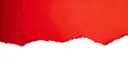 Red Paper Torn Above on a Transparent Background