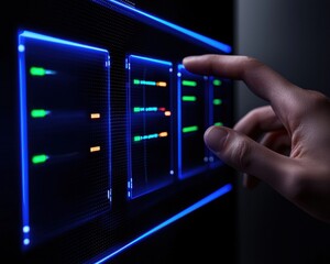 Modern control panel with glowing indicators, showcasing advanced technology at work.