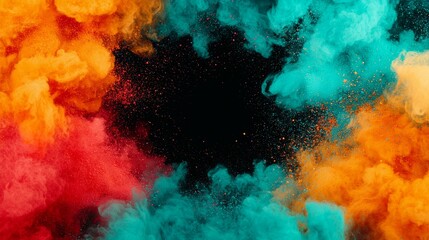 Fototapeta premium Vibrant colorful smoke on a dark background