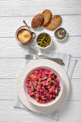 Rosolli, Finnish Christmas festive salad in a bowl