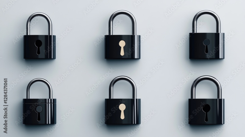Poster each with a different mechanism, keys, and security level.