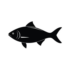 Hilsa Fish Silhouette Vector | Black Hilsa Fish Illustration | Hilsa Fish Art Design