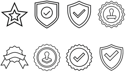 Approved seal icon Approval check symbol collection vector design