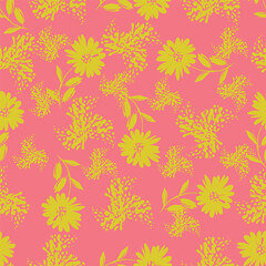 Beautiful seamless floral pattern with watercolor summer flowers