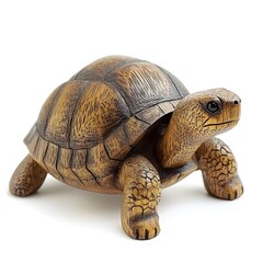 Obraz premium Highly Detailed Wooden Figurine of a Slow Moving Tortoise Perfect for Home Decor and Gift Giving