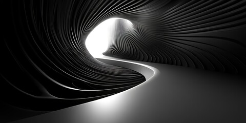 Naklejka premium Abstract Black Tunnel Interior