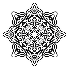 Simple mandala design for coloring. 