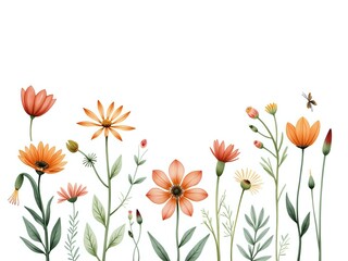 Fototapeta premium A vibrant collection of autumn flowers and foliage