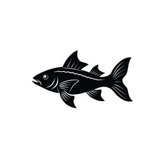 Katla Silhouette Vector Art | Katla Fish Black Color Design Illustration