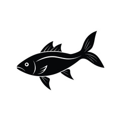 Katla Silhouette Vector Art | Katla Fish Black Color Design Illustration