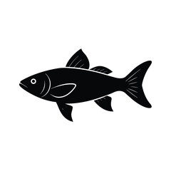 Katla Silhouette Vector Art | Katla Fish Black Color Design Illustration