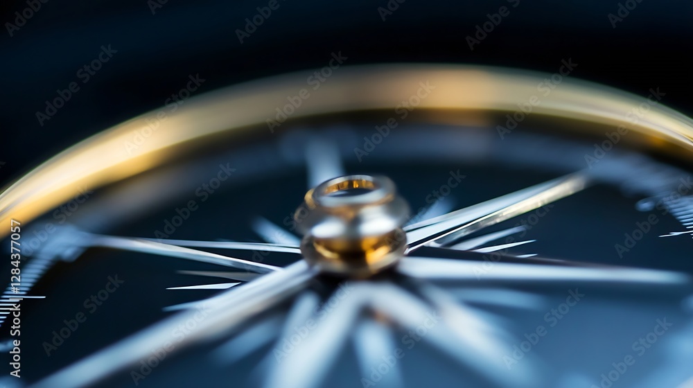 Poster close up of a vintage compass highlighting the intricate design and precision of navigation tool : g