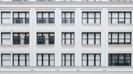 Fototapeta premium Facade of a Modern White Building with Windows