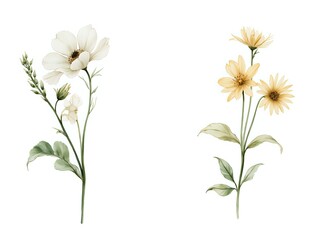 Delicate floral arrangement with white and yellow flowers