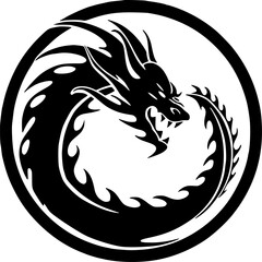 Dragon | Minimalist and Simple Silhouette - Vector illustration