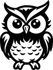 Owl Baby - Minimalist and Flat Logo - Vector illustration