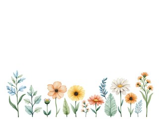 Naklejka premium Charming floral arrangement with various colorful flowers and leaves