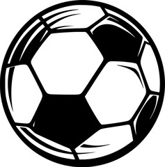 Football - Black and White Isolated Icon - Vector illustration