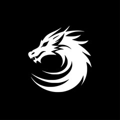 Dragon - Minimalist and Flat Logo - Vector illustration
