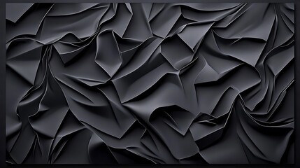 Obraz premium Abstract Black 3D Render: Sculpted Forms in Shadow AI Generated