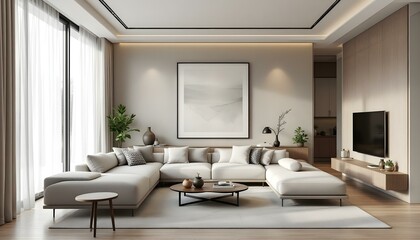Modern living room, minimalist decor