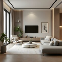 Modern living room, minimalist decor