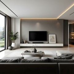 Modern living room, minimalist decor