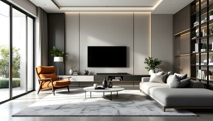 Modern living room, minimalist decor