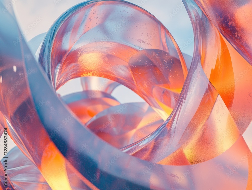 Poster glass artwork displaying an intricate swirl pattern with a blend of colors.